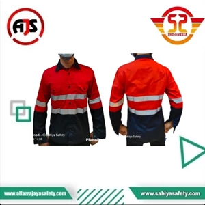 Atasan Baju Kerja Kombinasi Merah Dongker/seragam kerja