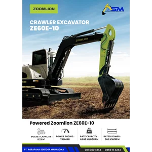 Excavator Zoomlion ZE60E Kapasitas 6 Ton Egine Cummins