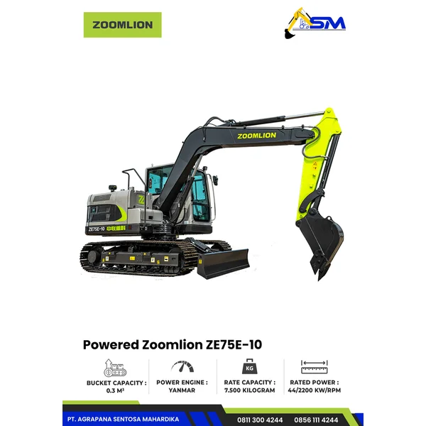Alat Berat Crawler Excavator Zoomlion ZE75E