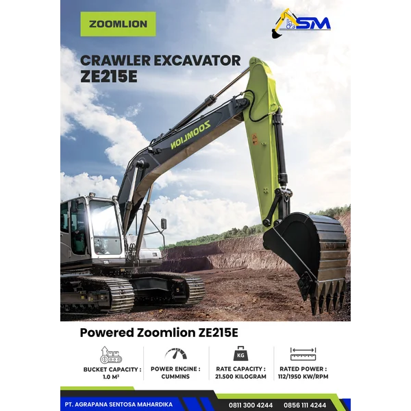 Excavator Setara PC200 Zoomlion ZE215E Kapasiats 22.1 Ton