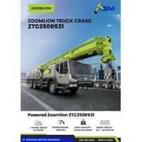 Truck Crane Zoomlion ZTC250R Kapasitas 25 Ton Lifting Height 60 Meter