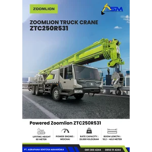 Truck Crane Zoomlion ZTC250R Kapasitas 25 Ton Lifting Height 60 Meter