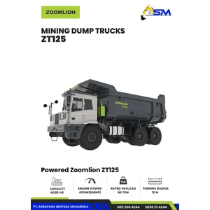 Dump Truck Mining Zoomlion ZT125 Kapasitas 80 m3