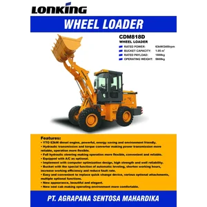 Lonking Wheel Loader Cdm818d Capacity  1 Kubik