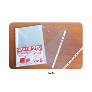 Pockets Sheet Protector Bambi Transparent 0.65Mm Size Fc 5221