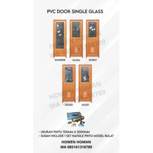 Pintu PVC Impor dengan Satu Kaca 70x200cm