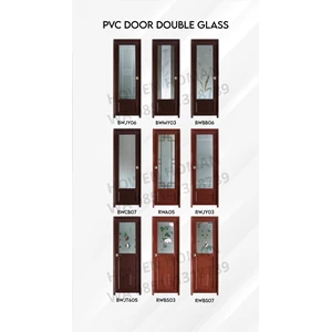 High Quality PVC Door with Double Glass 70x200cm