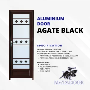 Pintu Aluminium MATADOOR dengan Kaca 70x200cm