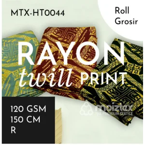 Kain Katun Rayon Twill Print Motif Premium