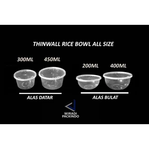 Mangkok Plastik Bulat Datar - Thinwall Bowl Round Semua Ukuran