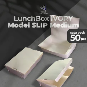 Paper Lunch Box White Paper M - Lunch Box Kertas Putih M - Food Grade Paper