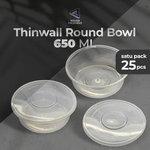 Mangkuk Plastik Bulat Datar - Thinwall Round Bowl 650ml