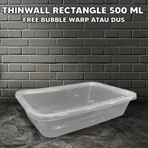 Kotak Makan Thinwall square / Food Container 500 ml (25 Pcs)
