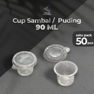 CUP PUDING JELLY AGER DESSERT PLASTIK MIKA SAMBAL SAUS KETCUP 90ML