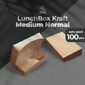 FOOD PAIL - PAPER LUNCH BOX - KOTAK MAKAN DUS COKLAT / KRAFT ALL SIZE