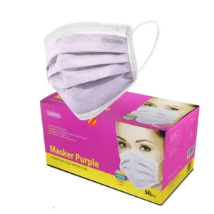 Masker Pernapasan Earloop Onemed Ungu Box 50 pcs