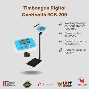Timbangan Digital OneHealth RCS-200 + Pengukur Tinggi Badan