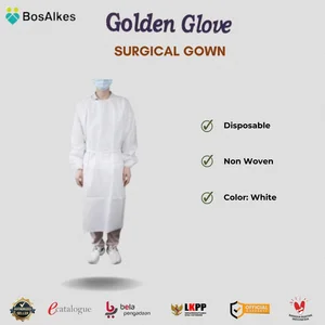 Pakaian Medis dan Operasi Golden Glove Non Woven Disposable Gown