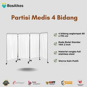 Partisi Medis 4 Bidang (Bed Screen)