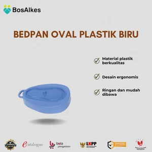 BEDPAN OVAL PLASTIK BIRU (Alat Bantu Perawatan Pasien)