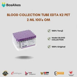 BLOOD COLLECTION TUBE EDTA K2 PET 2 ML 100's OM