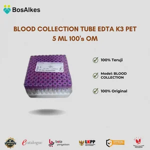 BLOOD COLLECTION TUBE EDTA K3 PET 5 ML 100's OM