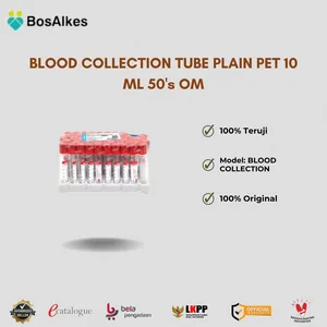 BLOOD COLLECTION TUBE PLAIN PET 10 ML 50's OM