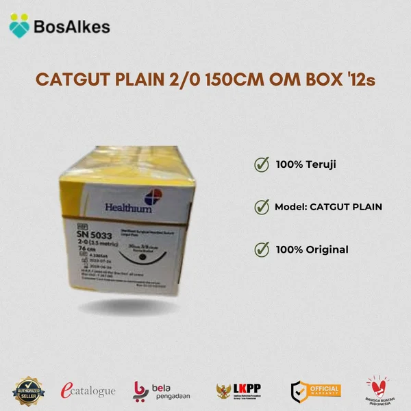 CATGUT PLAIN 2/0 150CM OM BOX '12s
