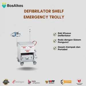 DEFIBRILATOR SHELF EMERGENCY TROLLY/ CRASH CART
