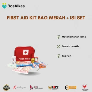 P3K FIRST AID KIT BAG MERAH + ISI SET