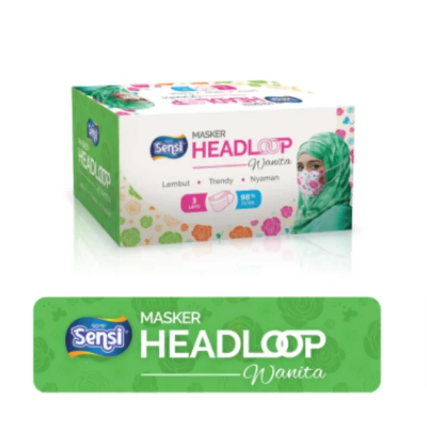 Masker Sensi Headloop Wanita Motif 