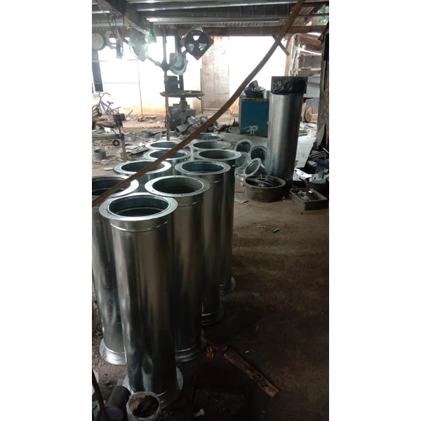 Round Duct Pipa Galvanis Flange