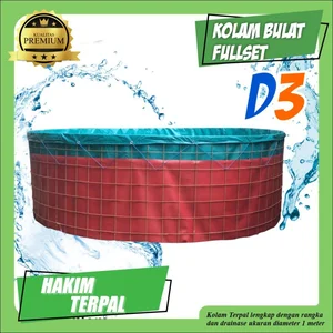 Kolam Bundar Terpal Semikaret Diameter 3 Kolam Ikan Portable