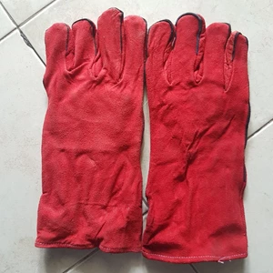 Local Red Leather Safety Gloves