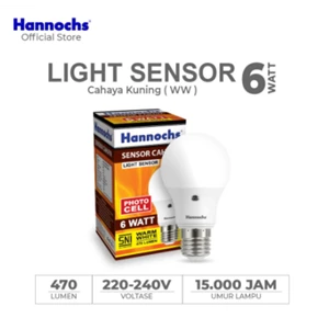 Lampu Led Hannochs Light Sensor - 6 Watt - Cahaya Kuning