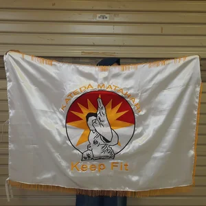 BENDERA FULL BORDIR RENDA CUSTOM BENDERA CUSTOM ORGANISASI 80CM X 120CM KAIN BORDIR