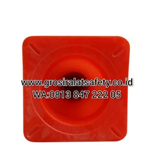 TRAFFI CONE FULL ORANGE 75CM PEMBATAS JALAN MATHES BASE ORANGE