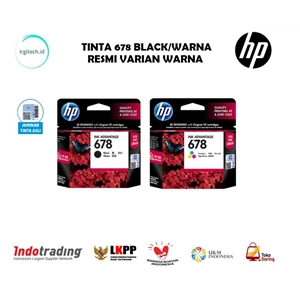 Tinta Printer HP 678 Black dan 678 Color  Cartridge CZ107AA - RESMI