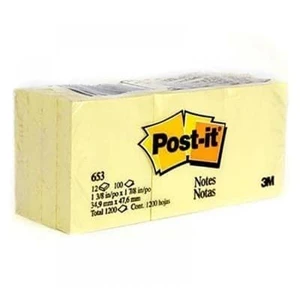 Kertas memo And Sticky Notes Post It / Stick Notes 3M 653 Yellow