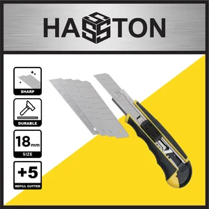 Blade Cutter / Plastic Handle Cutter 18mm+5 Pcs Blade Hasston Prohex (0820-102)