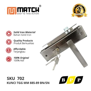 Handle Pintu Match Set Komplit Body + Silinder Kunci 89 Bn/Sn