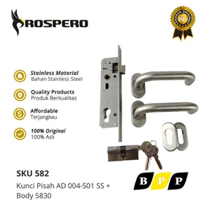 Prospero Door Handle Separate Key + Key + Cylinder