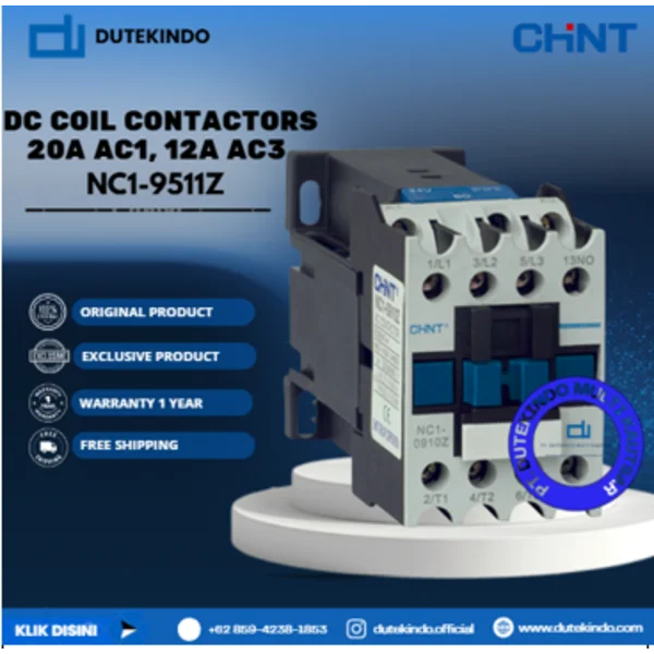 CHINT DC COIL CONTACTORS 95A AC1 95A AC3 3 Main + 1 NO + 1 NC Auxs NC1-9511Z Contactor Coil