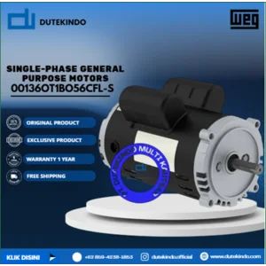 WEG Single-Phase General Purpose Motors ODP - C-Face - Footless 00136OT1BO56CFL-S HP 1 KW 0.75 RPM 3600 FRAME 56C Motor Listrik