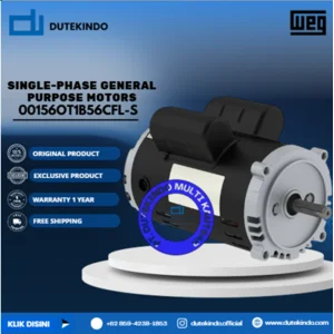 WEG Single-Phase General Purpose Motors ODP - C-Face - Footless 00156OT1B56CFL-S HP 1.5 KW 1.1 RPM 3600 FRAME 56C Motor Listrik