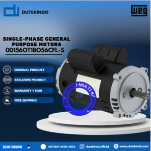 WEG Single-Phase General Purpose Motors ODP - C-Face - Footless 00156OT1BO56CFL-S HP 1.5 KW 1.1 RPM 3600 FRAME 56C Motor Listrik