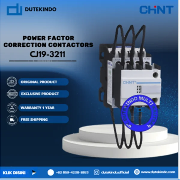 CHINT Power Factor Correction Contactors 3 Main + 1 NO + 1 NC Aux CJ19-3211 Contactor Coil