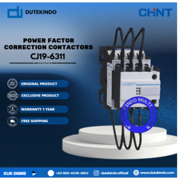 CHINT Power Factor Correction Contactors 3 Main + 1 NO + 1 NC Aux CJ19-6311 Contactor Coil