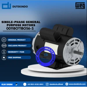 WEG Single-Phase General Purpose Motors ODP - Foot Mount - Thermally Protected 00118OT1BO56-S HP 1 KW 0.75 RPM 1800 FRAME 56 Motor Listrik