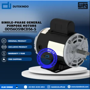 WEG Single-Phase General Purpose Motors ODP - Foot Mount - Thermally Protected 00156OS1BCD56-S HP 1.5 KW 1.1 RPM 3600 FRAME 56 Motor Listrik
